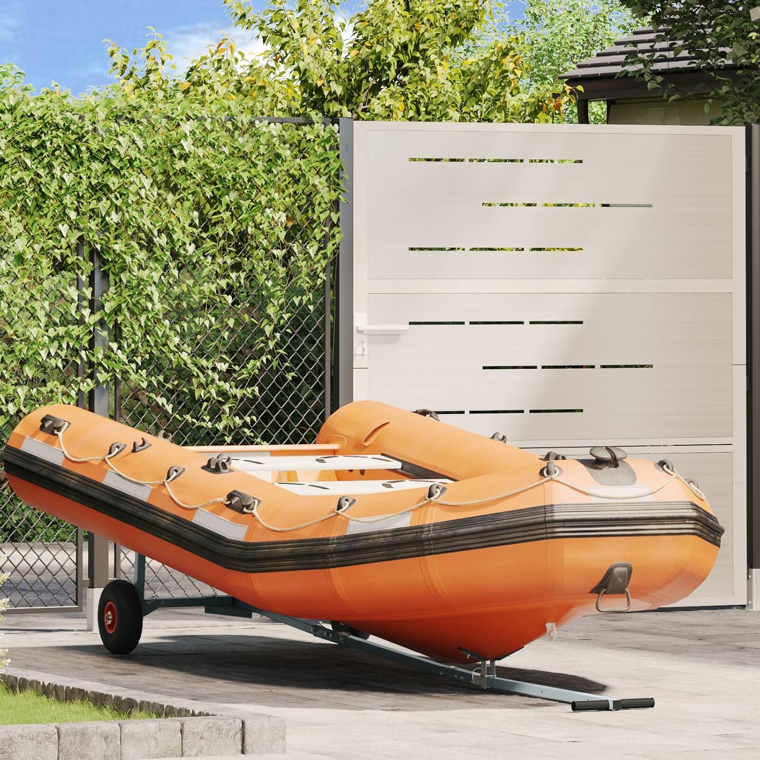 Foldable Adjustable 2-Wheel Boat Trailer 160kg Steel Capacity