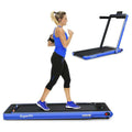 2 in 1 Folding Treadmill, 2.25HP Under Desk Electric Treadmill, Portable Walking Running Machine with Dual Display & Smart