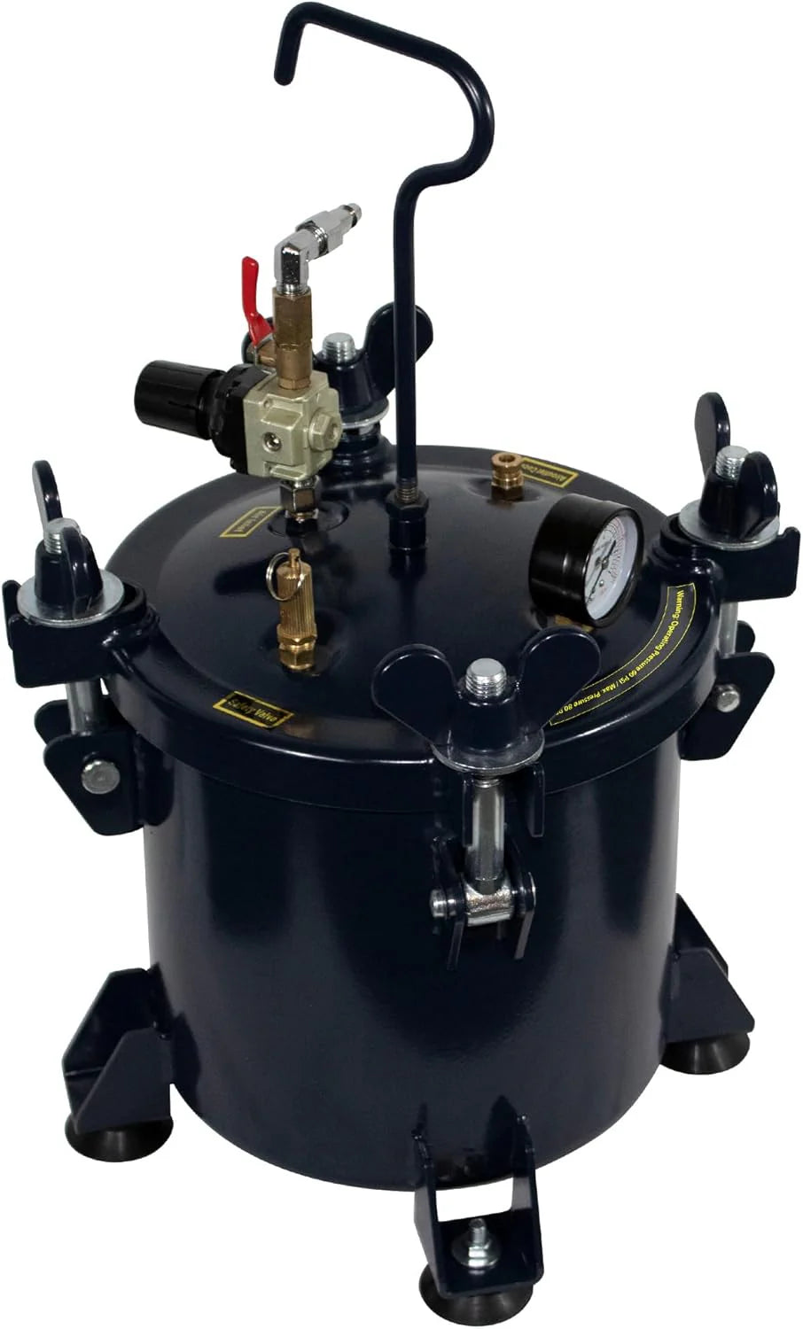 255C type 2.5 gallon pressure tank, used for epoxy resin casting, coated steel tank body, portable, blue
