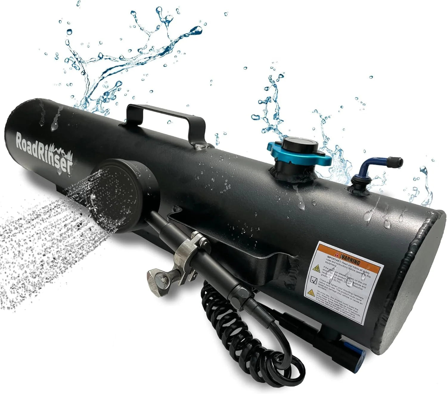 4x4 Road Cleaner with 14L Pressurized Water Tank & Shower, Roof Rack/Trailer Mountable, for Camping, Off-Road, Beach (Black)