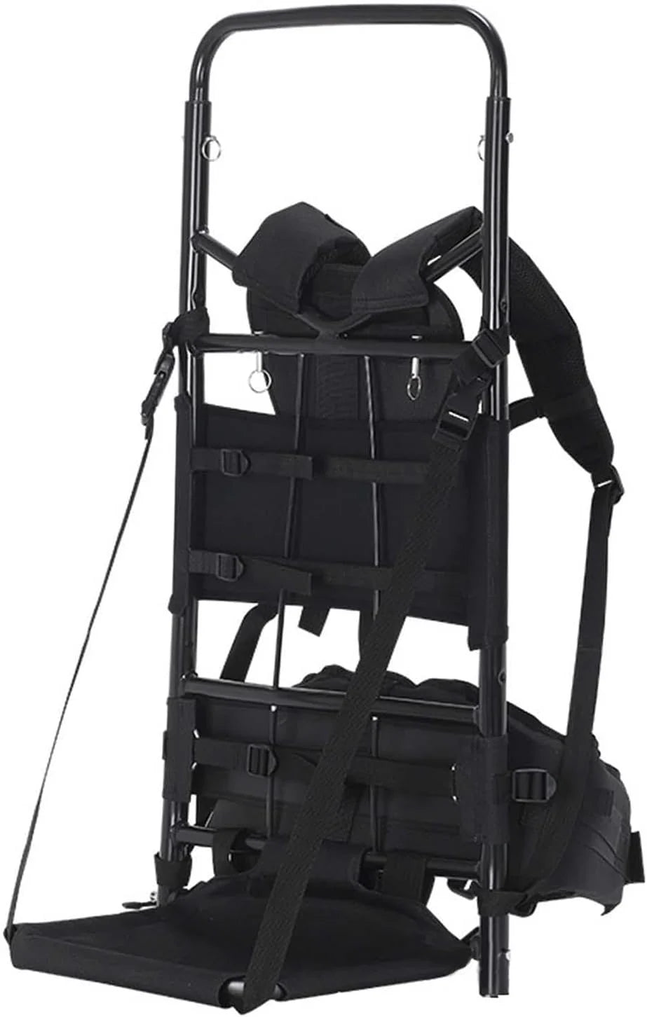 Heavy-Duty Foldable Backpack Frame, Multi-Functional Adjustable Shoulder Straps for Outdoor & Rock Climbing