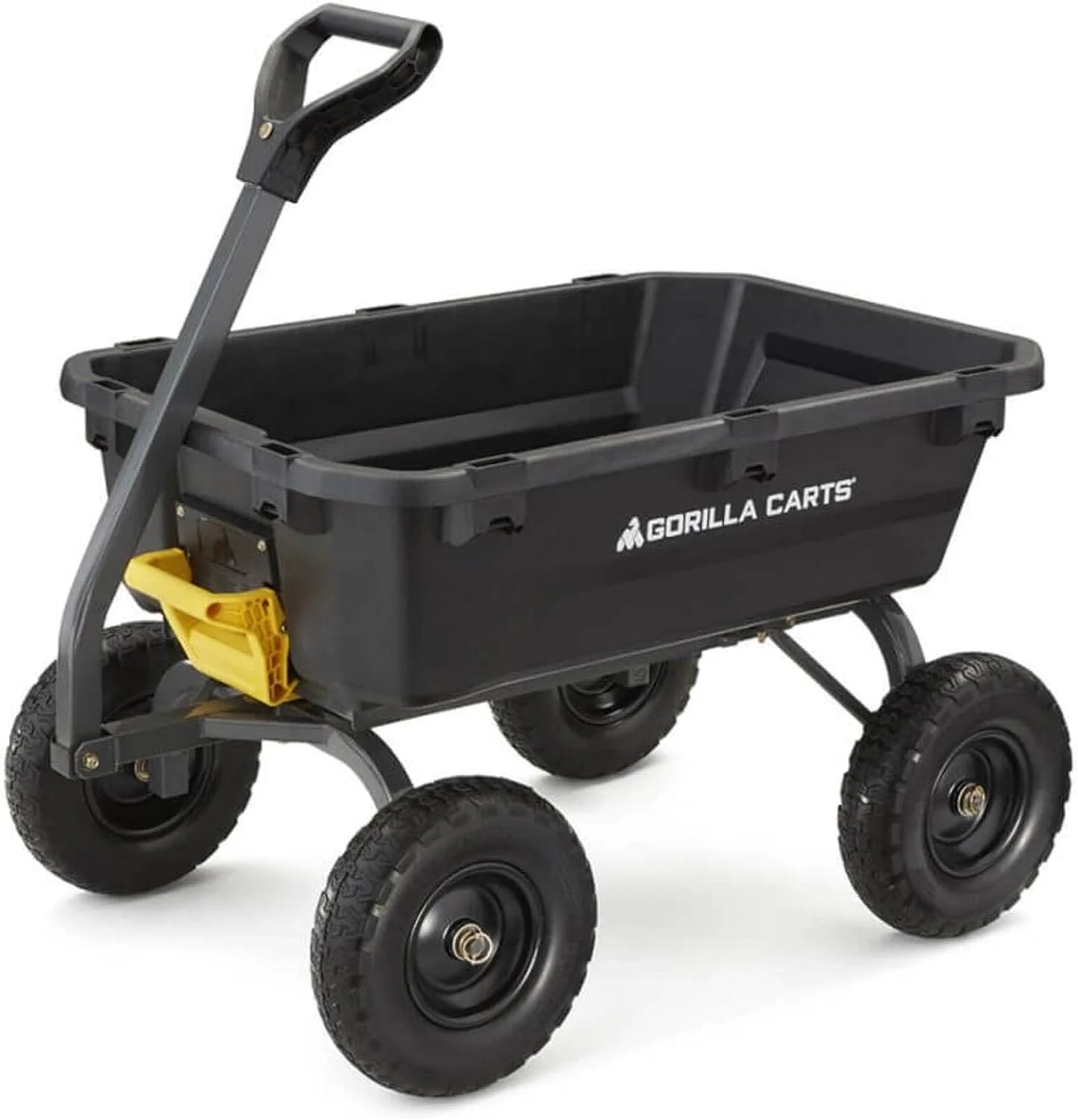 7GCG-NF Heavy-Duty Poly Dump Garden Cart with No-Flat Tires, 7 Cubic Feet, 1200-Pound Capacity, Black