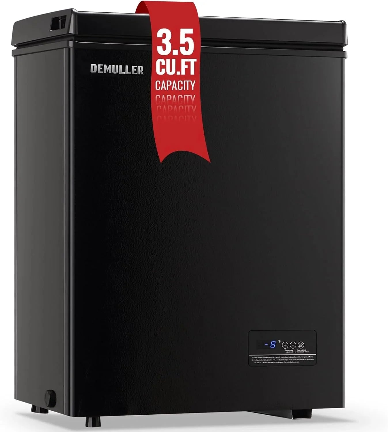 Chest Freezer 5.0Cubic Feet Deep Freezer Freestanding Freezers with 2 Removable Stainless Steel Basket, Mini Freezer Top Open