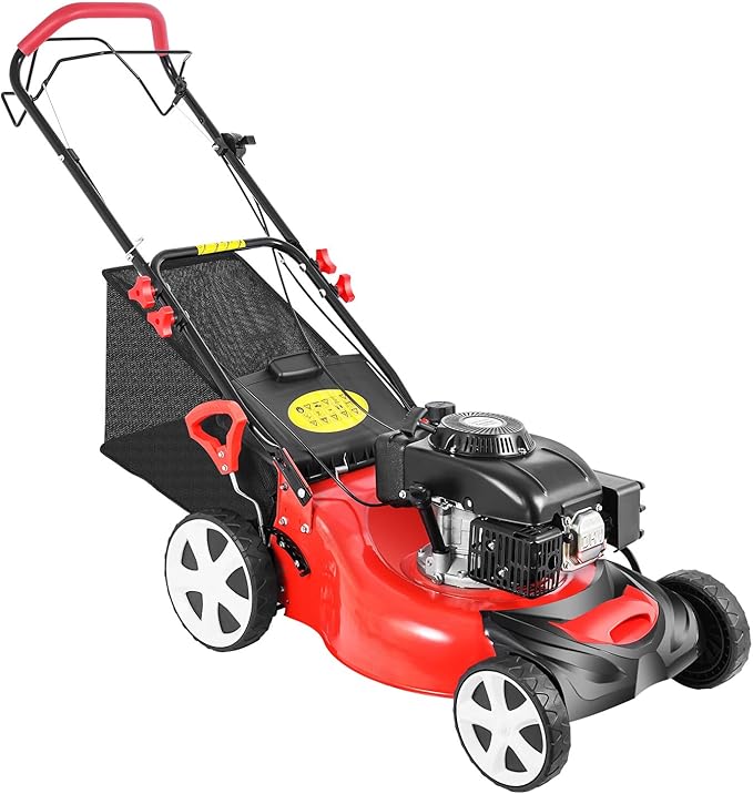 Self Propelled Gas Lawn Mower, 20-Inch 140cc OHV Engine 3-in-1 Gas Mower,Adjustable Cutting Height for Sports Fields