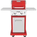 2-Burner Propane Gas Grill, Red - Stainless Steel, 28,000 BTUs, Compact Design