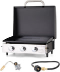 Burner Gas grill with side burner and enameled cast iron grille 42,000BTU outdoor cooking stainless steel propane grill