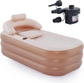 Inflatable Adult Bath Tub, Free-Standing Blow Up Bathtub with Foldable Portable Feature for Adult Spa with Electric Air Pump