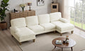 VINGLI 110" Sectional Couches for Living Room,U Shaped Couch with Double Chaise, 4-Seat Sofa Set with Chenille Fabric for