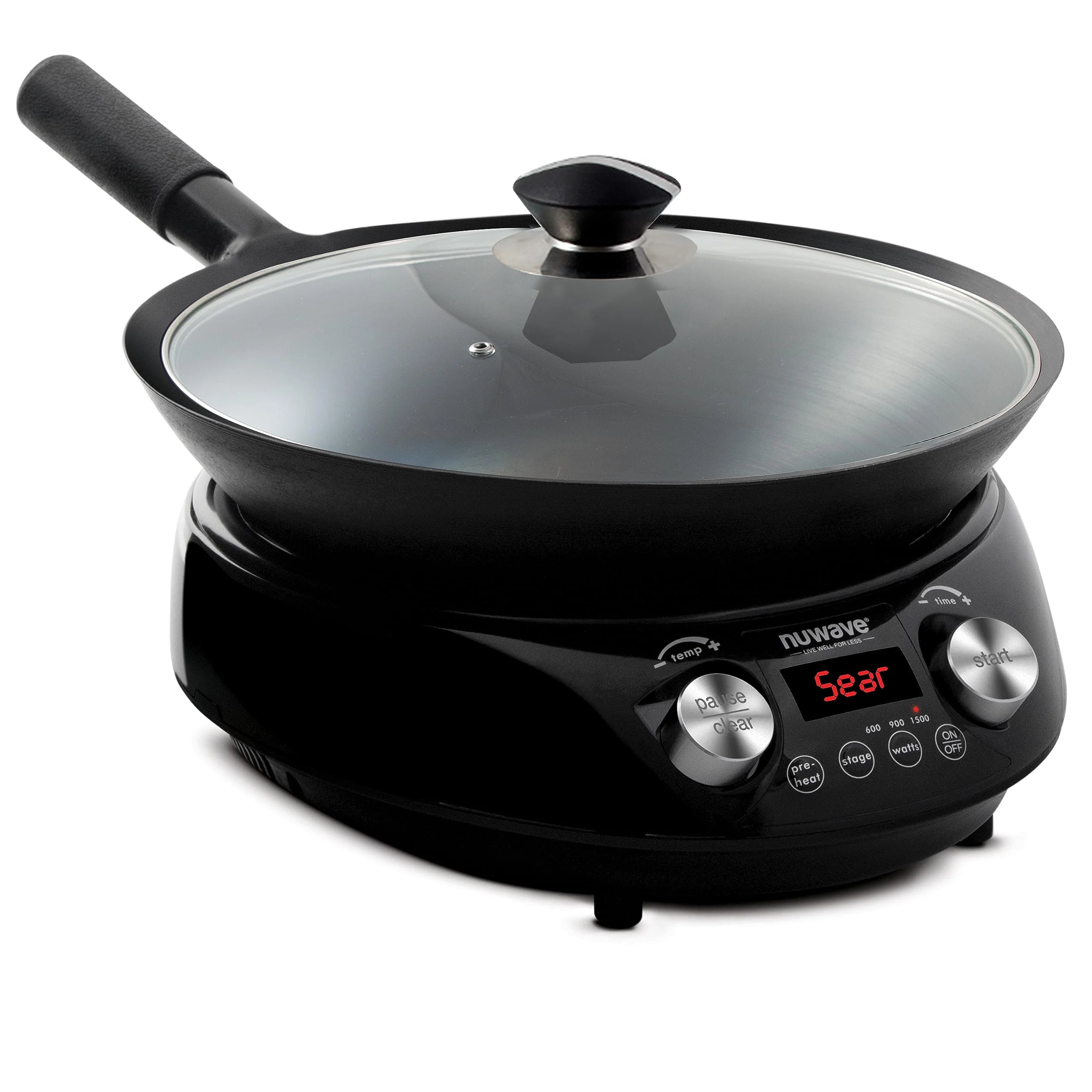 Nuwave Mosaic Induction Wok, Precise Temp Controls from 100u00b0F to 575u00b0F in 5u00b0F, Wok Hei, Infuse Complex Charred