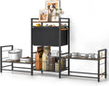 Adjustable Elevated Dog Bowl Stand with 2 Feeding Stations & Storage Basket
