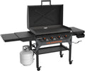 Iron-Forged 36" Omnivore Griddle - Premium Powder-Coated Steel with Reinforced Hood, Black Finish