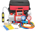 4 CFM 1/3 HP Single Stage HVAC Vacuum Pump & R134a Manifold Gauge Kit
