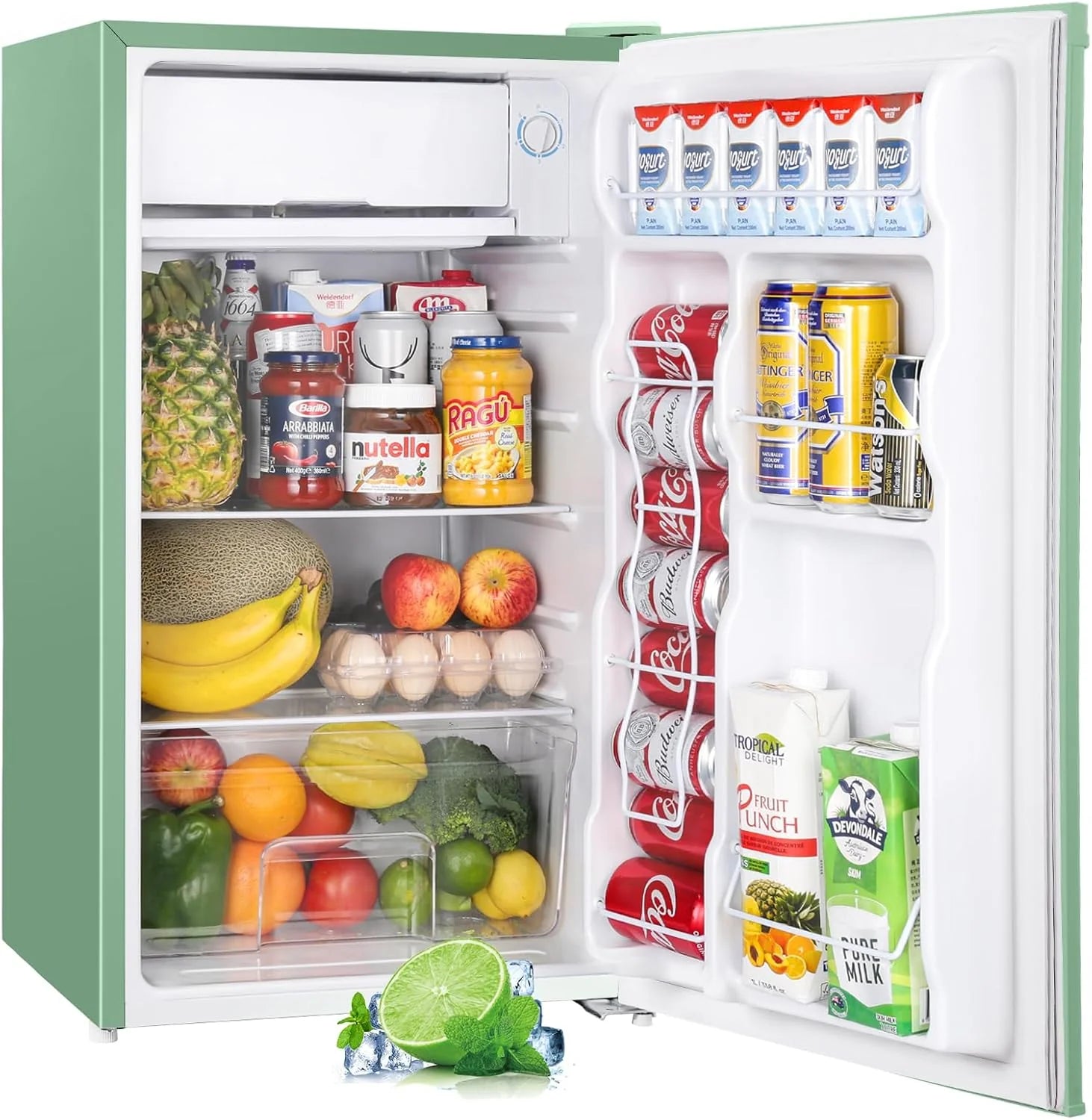 Upstreman 3.2 Cu.Ft Mini Fridge with Freezer Single Door Compact Refrigerator for Dorm, Bedroom, or Office Adjustable