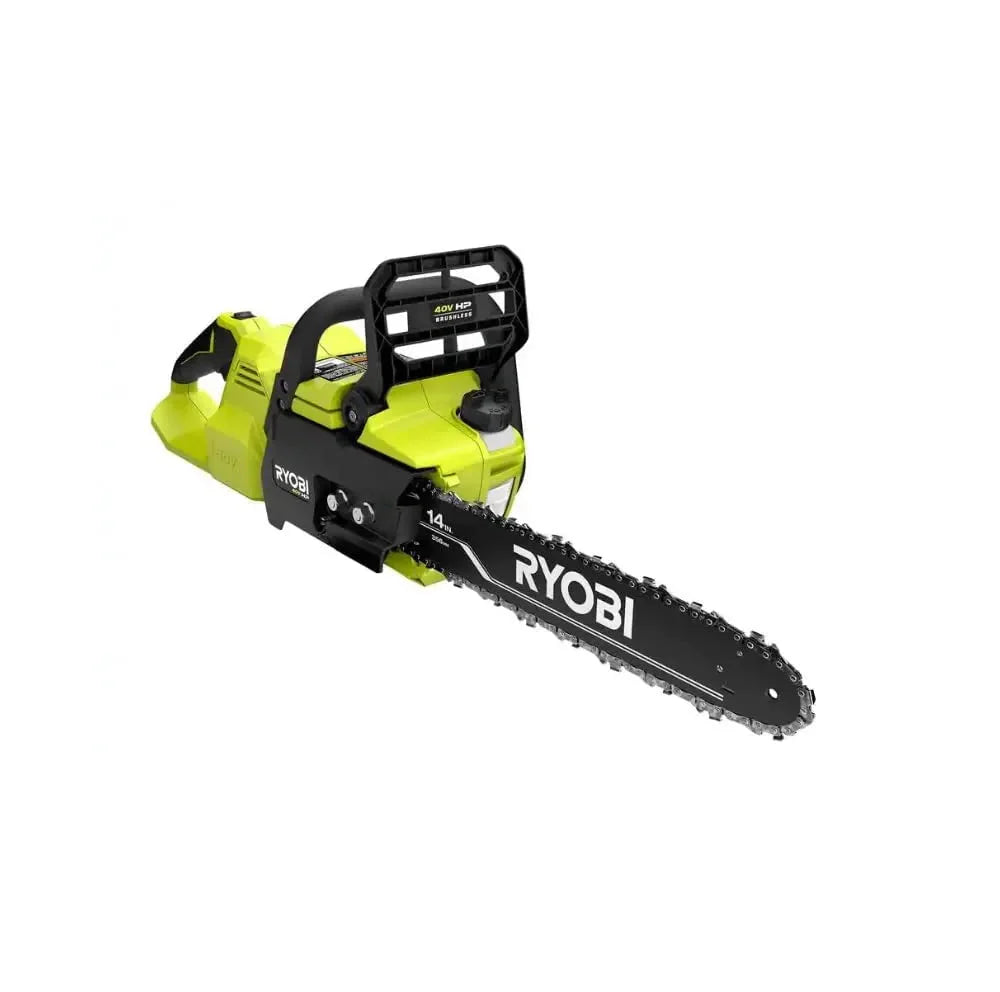 Ryobi 18" 40V Cordless Chainsaw Kit with Battery & Charger, Green