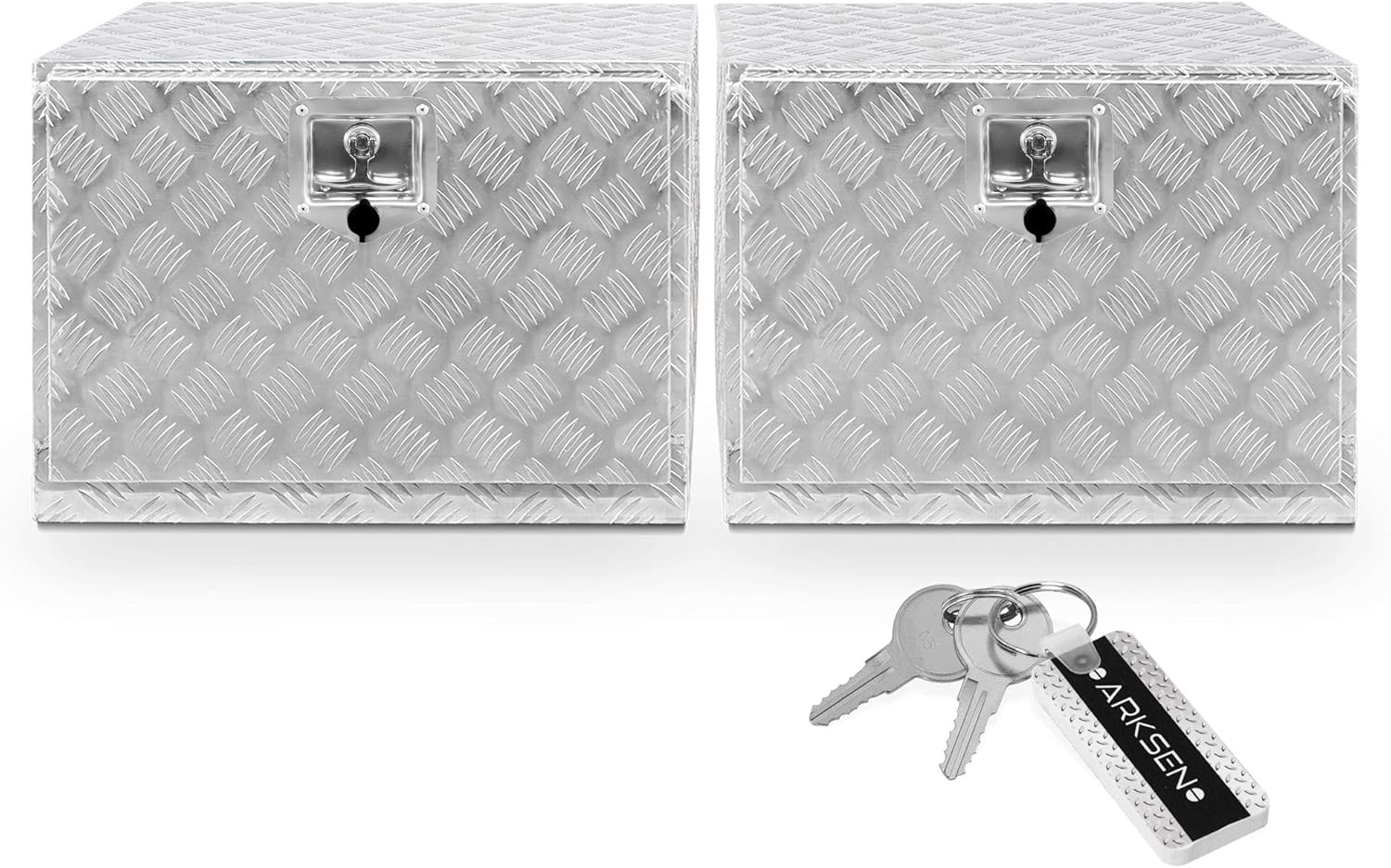 36 Inch Heavy Duty Aluminum Diamond Plate Tool Underbody Box, Waterproof Square Truck Storage Organizer Chest for Pick Up