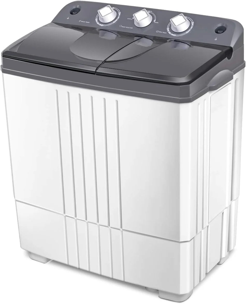 20lb Capacity Portable Washing Machine Combo, 12lb Washer & 8lb Spin Dryer, Ideal for Apartments & RVs, Gray & White
