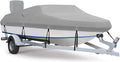 Fuprosico 600D Waterproof Winter Boat Cover with Motor Cover 17-19 ft Fits Bass Boat