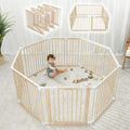White Pine Baby Playpen 144x144 cm, Expandable to 579 cm, Safety Lock