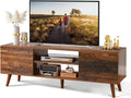 WLIVE TV Stand for 55 60 inch TV, Mid Century Modern TV Console, Entertainment Center
