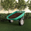 2-Wheeled Garden Wheelbarrow Large Capacity Rolling Utility Dump Cart for Residential DIY Landscaping, Lawn Care and