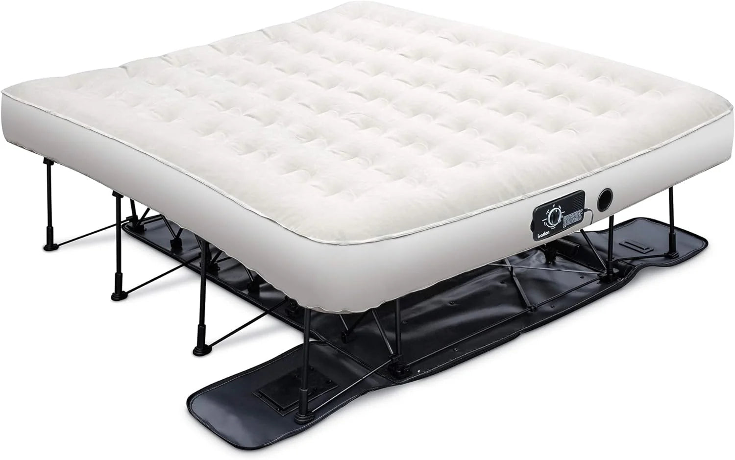Ivation EZ-Bed (King) Air Mattress with Frame & Rolling Case, Self Inflatable, Blow Up Bed Auto Shut-Off, Comfortable Surface