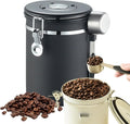 1.8L Stainless Steel Vacuum Coffee Canister with Valve & Spoon, Airtight Storage for Beans & Tea