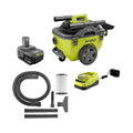 ONE 18V Cordless 6 Gal. Wet/Dry Vacuum Kit with 4.0 Ah Battery, Charger and Vacuum Accessories P770KN