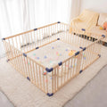Wooden Baby Playpen with Safety Gate 47" x 63"
