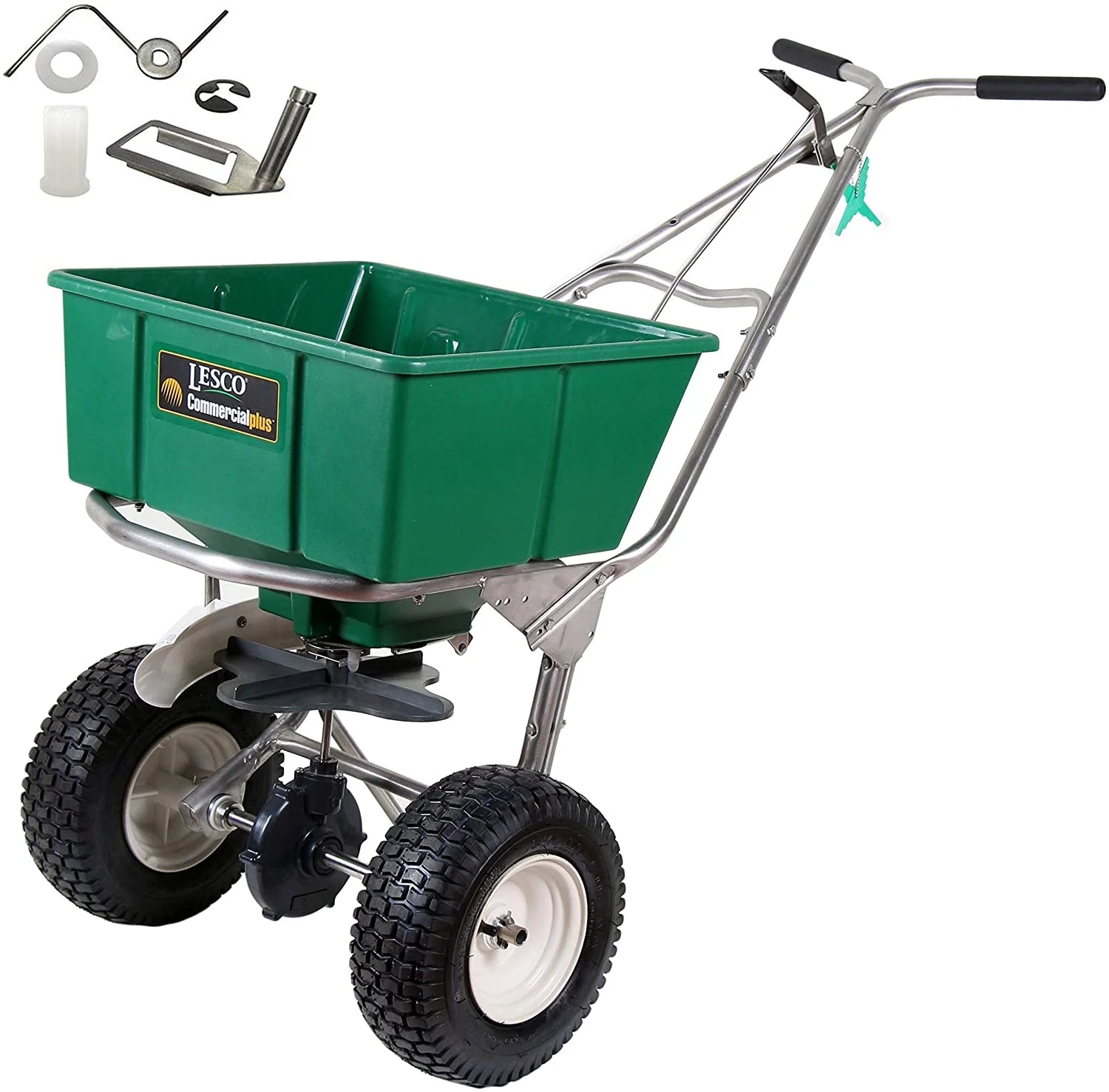 High Wheel Walk-Behind Fertilizer Spreader with 092463 Agitator Repair Kit (Bundle, 2 Items)
