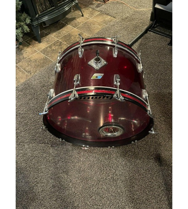 24" Red Ludwig Vistalite Bass Drum Good Condition