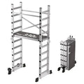Foldable Scaffolding Ladder, Multipurpose Rolling Work Platform, Scaffold Tower, Ladder Stool Bench, Adjustable Platform, 330