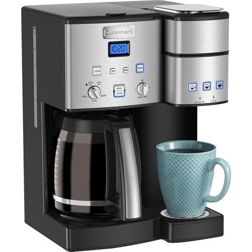Cuisinart Single Serve 12 Cup Coffee Maker, Offers 3 Sizes: 6 Ounces, 8 Ounces and 10 Ounces, Stainless Steel, SS 15P1: Home