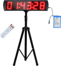 Large LED Digital Timer Countdown/Up, Remote, Tripod, Adjustable Brightness (Battery Powered)