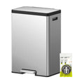 30L 30L Dual Stainless Steel Kitchen Recycling Bin, Foot Pedal, Slow Close, Fingerprint Resistant