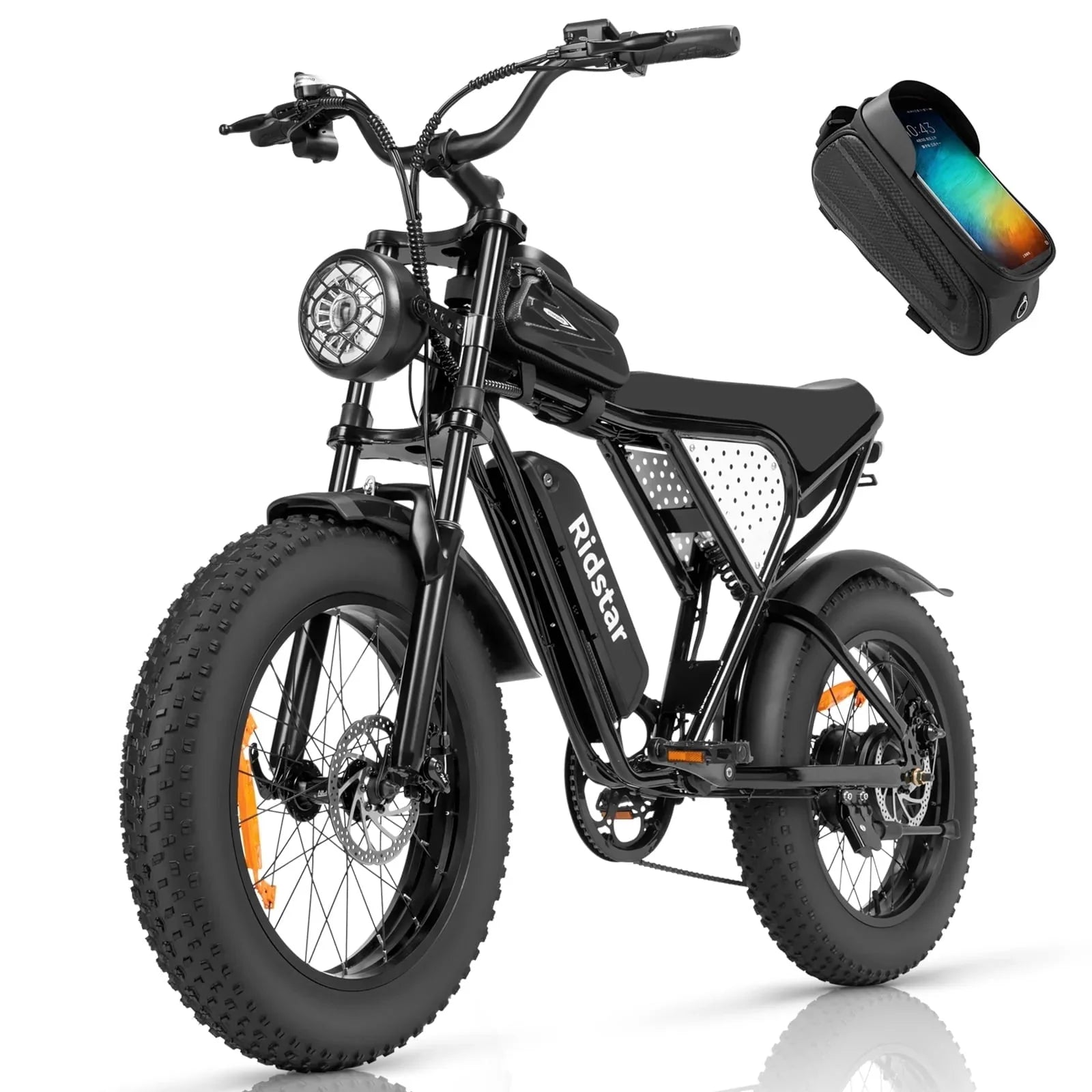 Electric Bike for Adults Ridstar, 1200W 30mph Moutain Bike,48V 15.6AH Battery E-Bike,20" Fat Tire Electric