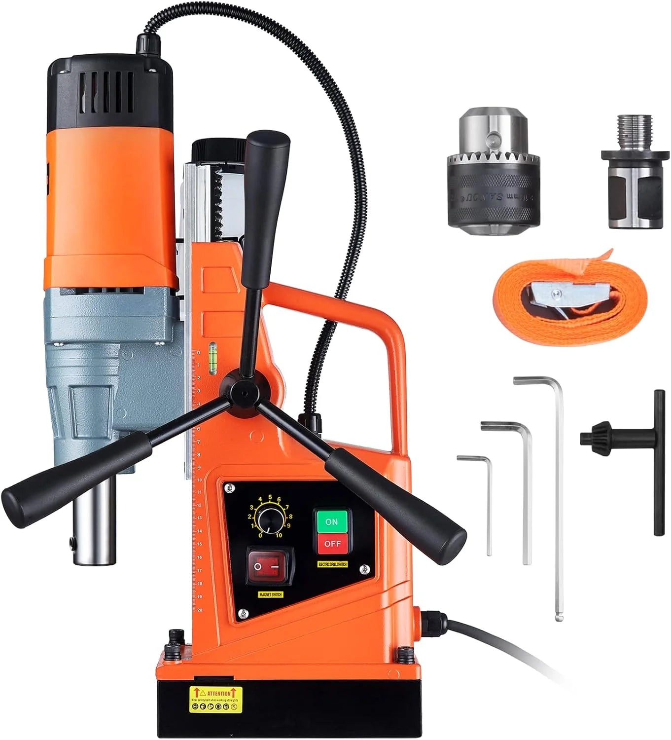 Mag Drill Press, 1550W 2" Boring Diameter, 2922lbf Power Magnetic Drill, 500 PRM, 10-Speed, Electric Drilling Machine for