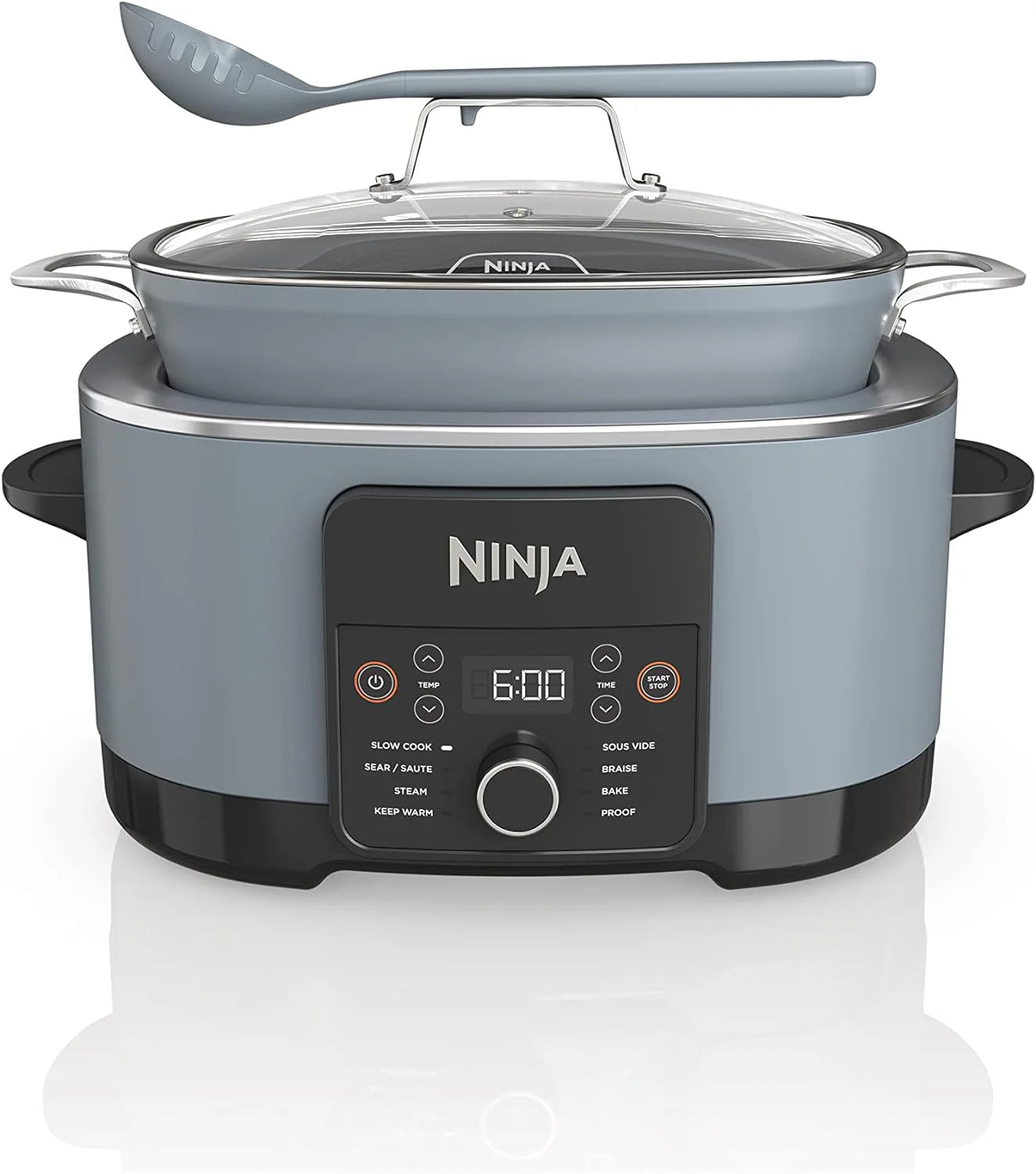 8.5L Multi-Function Cooking Pot 8-in-1 (Slow Cooker, Steamer, etc.), Non-Stick, 500°F Safe, Sea Salt Grey