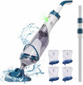 Pool Vacuum for Above Ground Pool with a Telescopic Pole, Running time up to 1H, T403 Handheld Rechargeable Pool Cleaner with