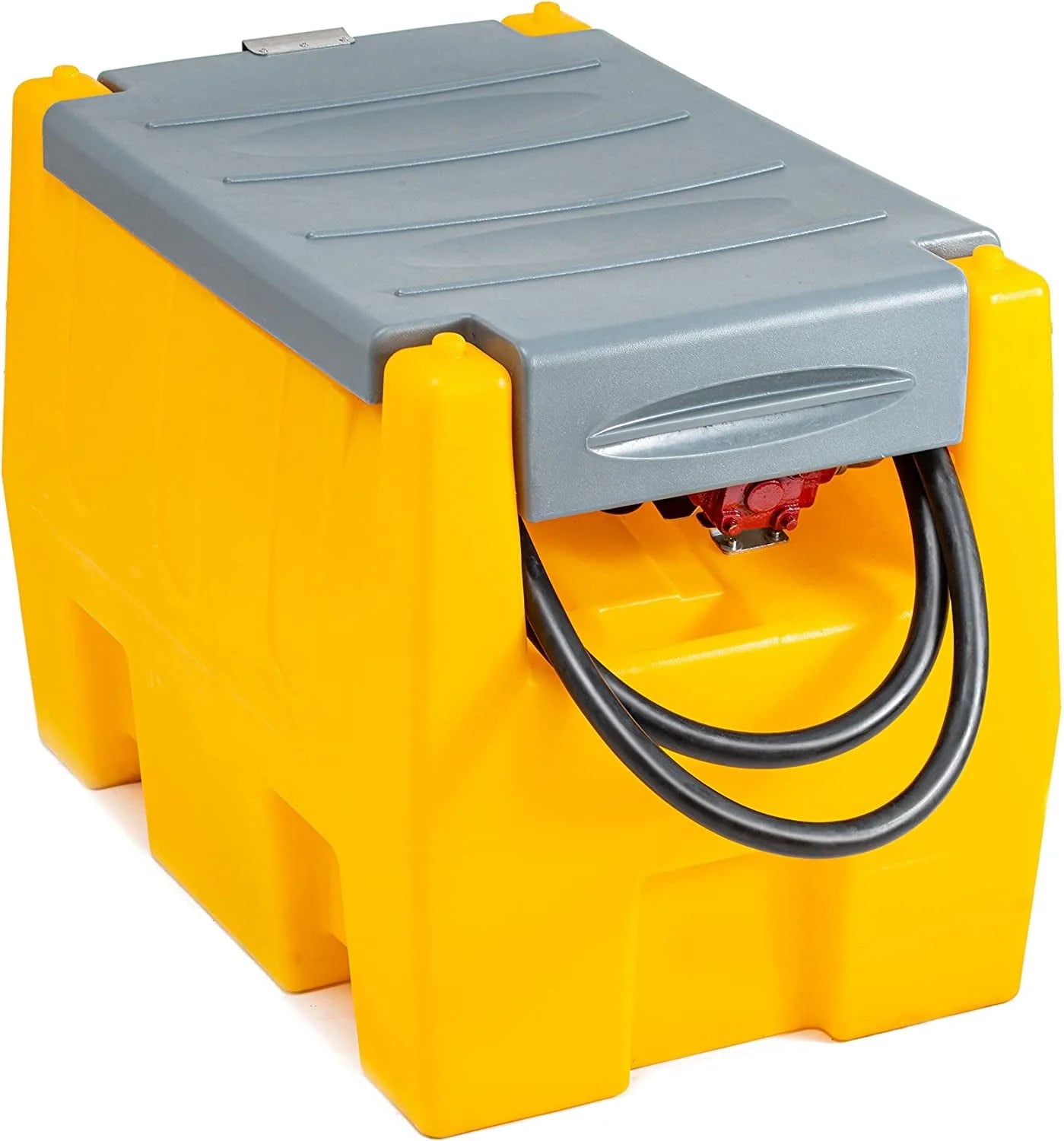 TECSPACE 58 Gallon Gasoline Tank, Portable Fuel Tank with 12V Electric Fuel Transfer Pump, 40 GPM Gasoline Fuel Tank with 4