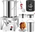 30QT Stainless Steel Turkey Fryer Kit, 50000BTU, Outdoor Seafood Boiler
