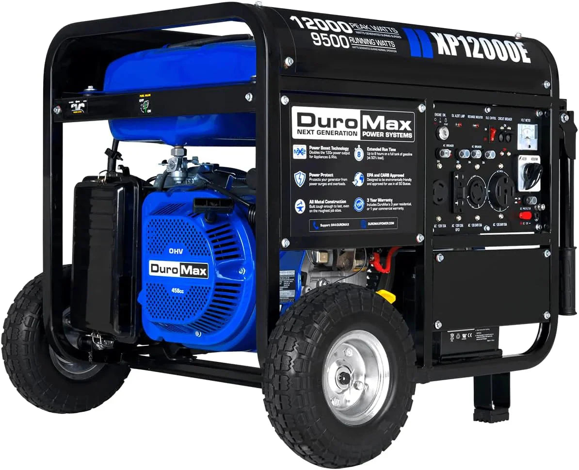 13,000-Watt Dual Fuel Portable Generator - Gas & Propane, Electric Start, Whole Home Backup Power, Transfer Switch Ready, RV