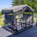 Outdoor Glider Benches for Outside Porch Patio Yard Retro Metal Glider Chair Outdoor