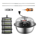 Leaf trimmer, 16-inch trimming bowl, manual flower branch trimmer, equipped with stainless steel blades for rotary trimming
