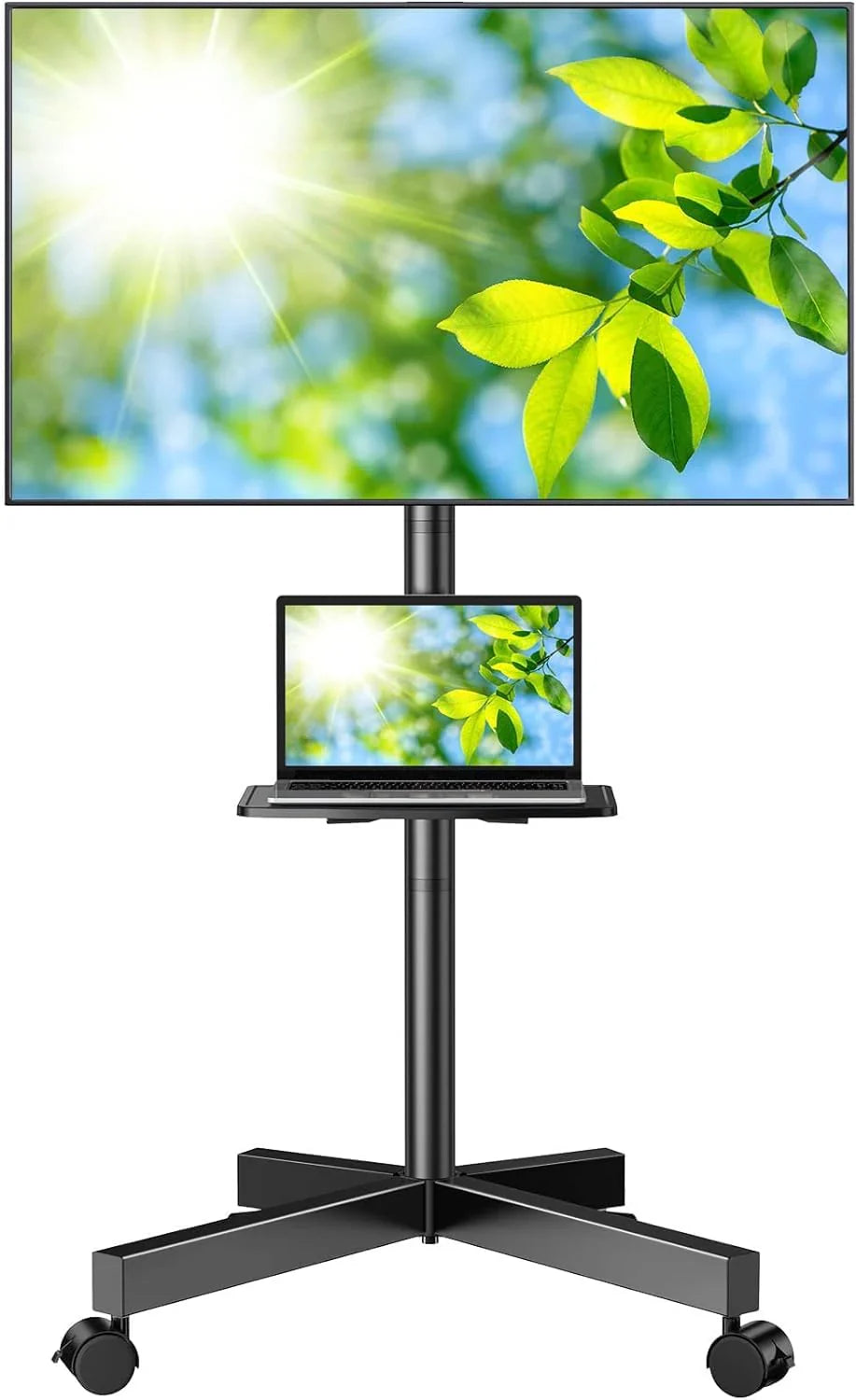 Mobile TV Stand for 23-60 Inch LCD LED Flat/Curved Panel Screen TVs, Tilt TV Cart Holds up to 88Lbs Portable Stand with