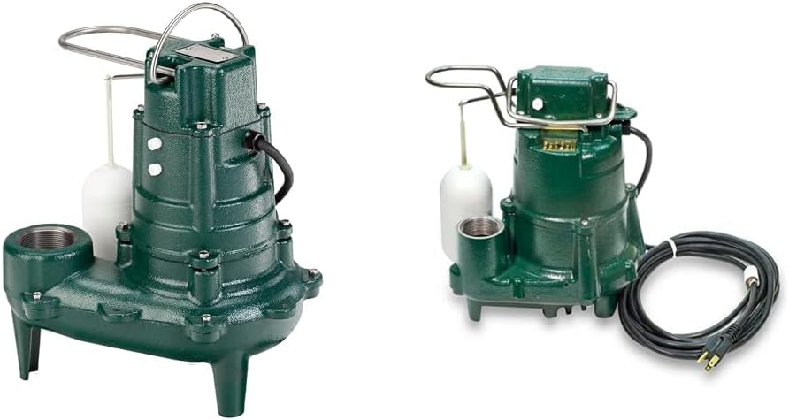 Waste-Mate 267-0001 Sewage Pump, 1/2 HP Automatic Heavy-Duty Submersible Sewage, Effluent or Dewatering Pump