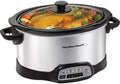 Pan-style slow cooker (for frying and saut ing), 6-liter capacity, slow cooking function, silver appearance