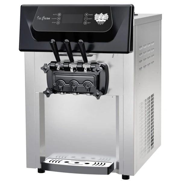 2200W Commercial Ice Cream Machine, 3 Flavor Soft Serve Ice Cream Machine, 5.3-7.4 Gal/Hr, with LCD Touch Screen, Automatic