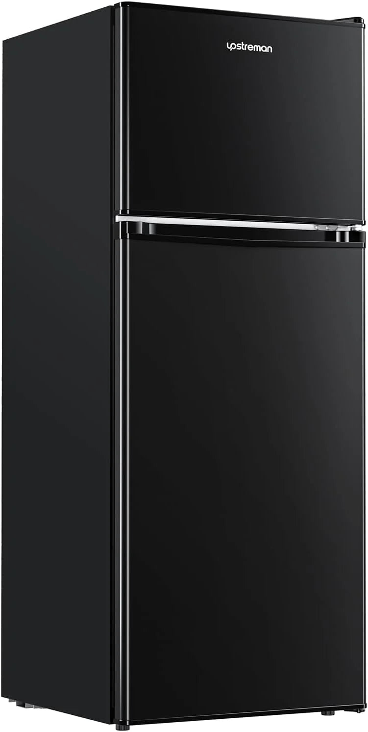 Upstreman 4.0 Cu.Ft Mini Fridge with Freezer - Double Door Compact Refrigerator for Dorm, Office, Bedroom - Adjustable