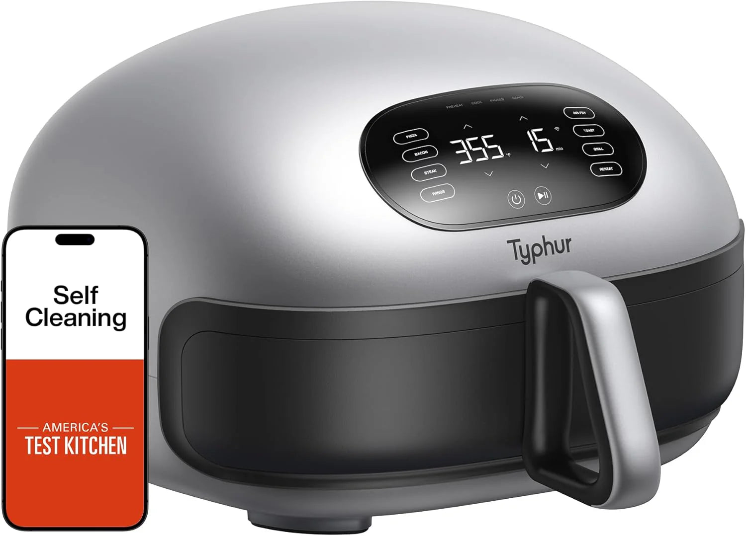 Type 2 Extra Large Air Fryer, Digital, Auto Clean, PFOA-Free Basket, Fast Cooking