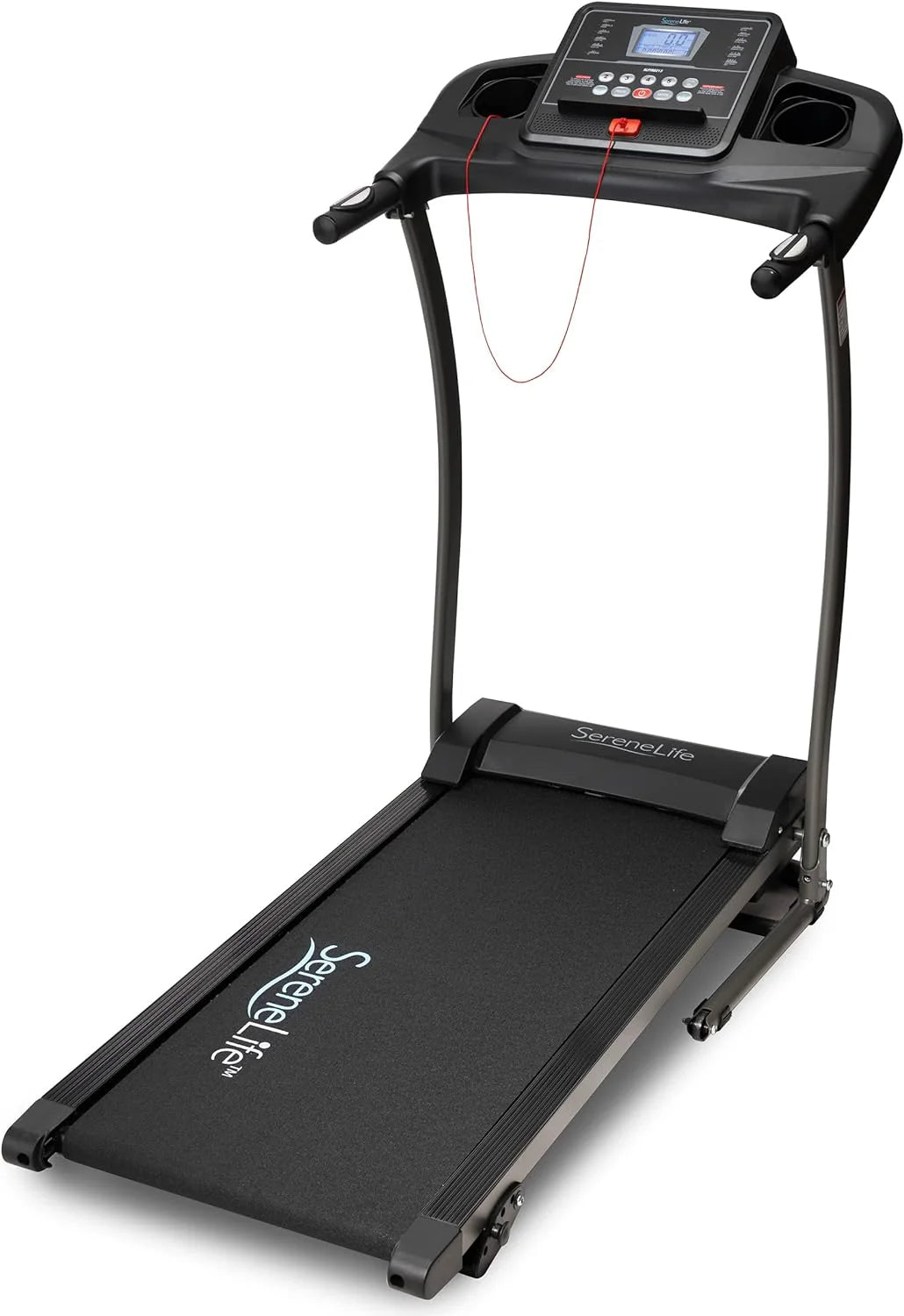 SereneLife Folding Treadmill - Foldable Home Fitness Equipment with LCD for Walking & Running - Cardio Exercise Machine